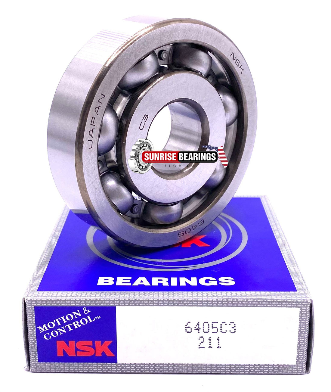 NSK JAPAN 6405 C3 Deep Groove Ball Bearing, Open Type, No Seals 25x80x21 mm