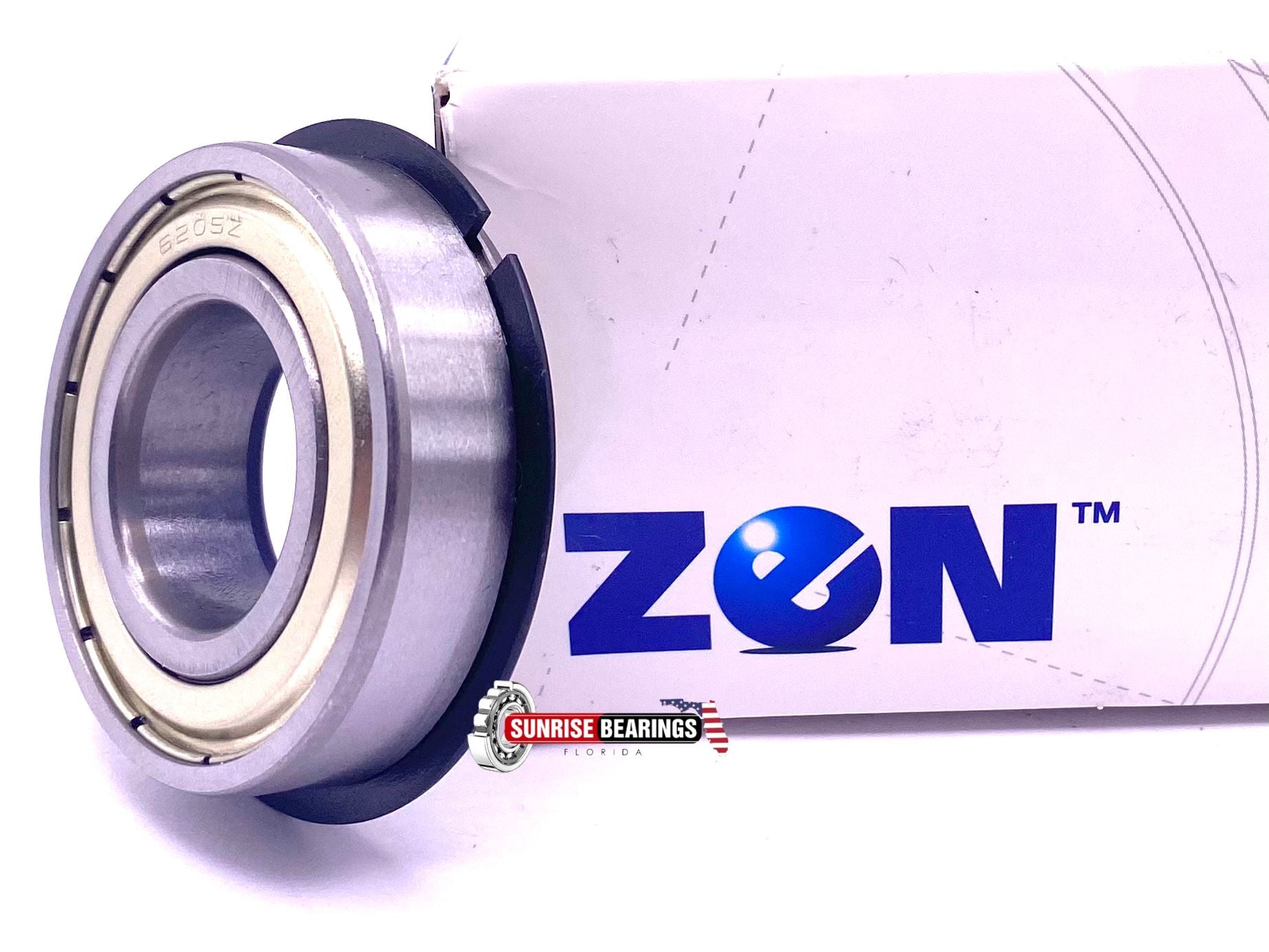 ZEN 6205 ZZ NR Ball Bearing, Metal Shielded + Snap Ring 25x52x 15