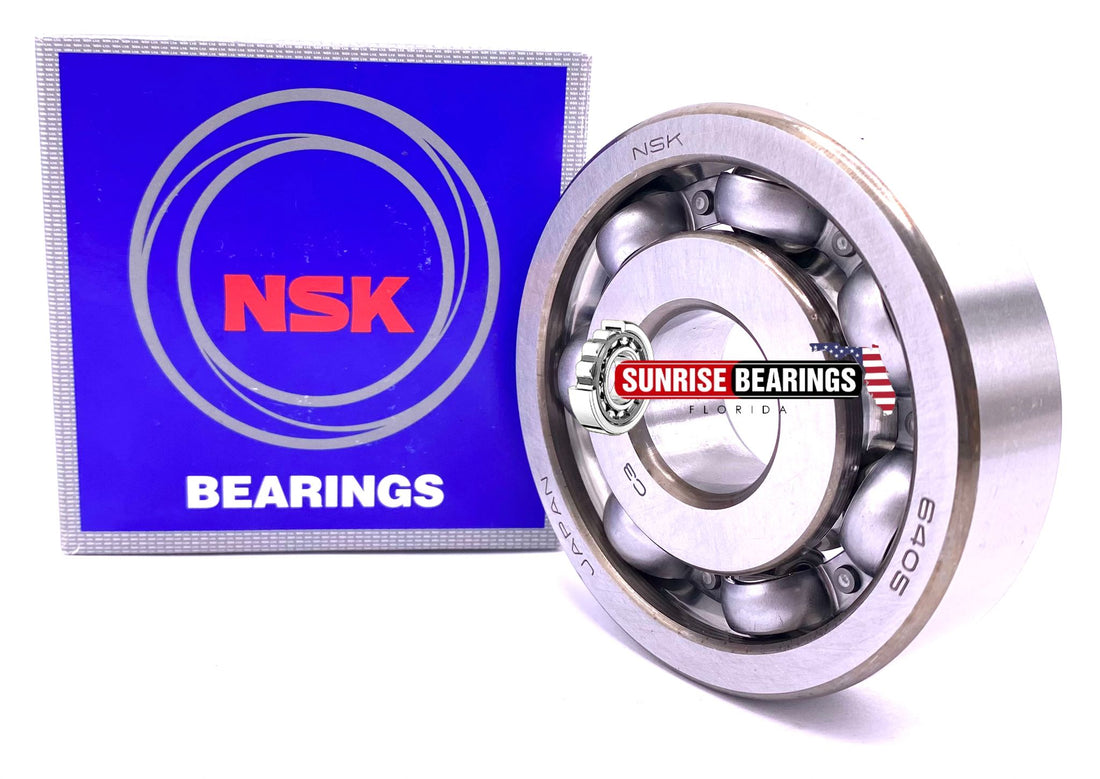 NSK JAPAN 6405 C3 Deep Groove Ball Bearing, Open Type, No Seals 25x80x21 mm
