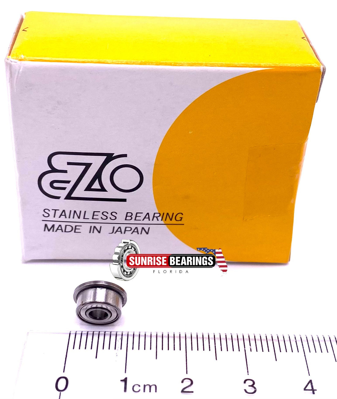 EZO JAPAN S693 ZZ Flanged Miniature Ball Bearing, Metal Shielded 3x8x4 mm