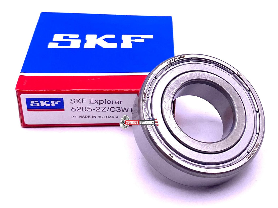 SKF 6205 ZZ WT Deep Groove Ball Bearing, Metal Shielded Both Sides 25x52x15 mm