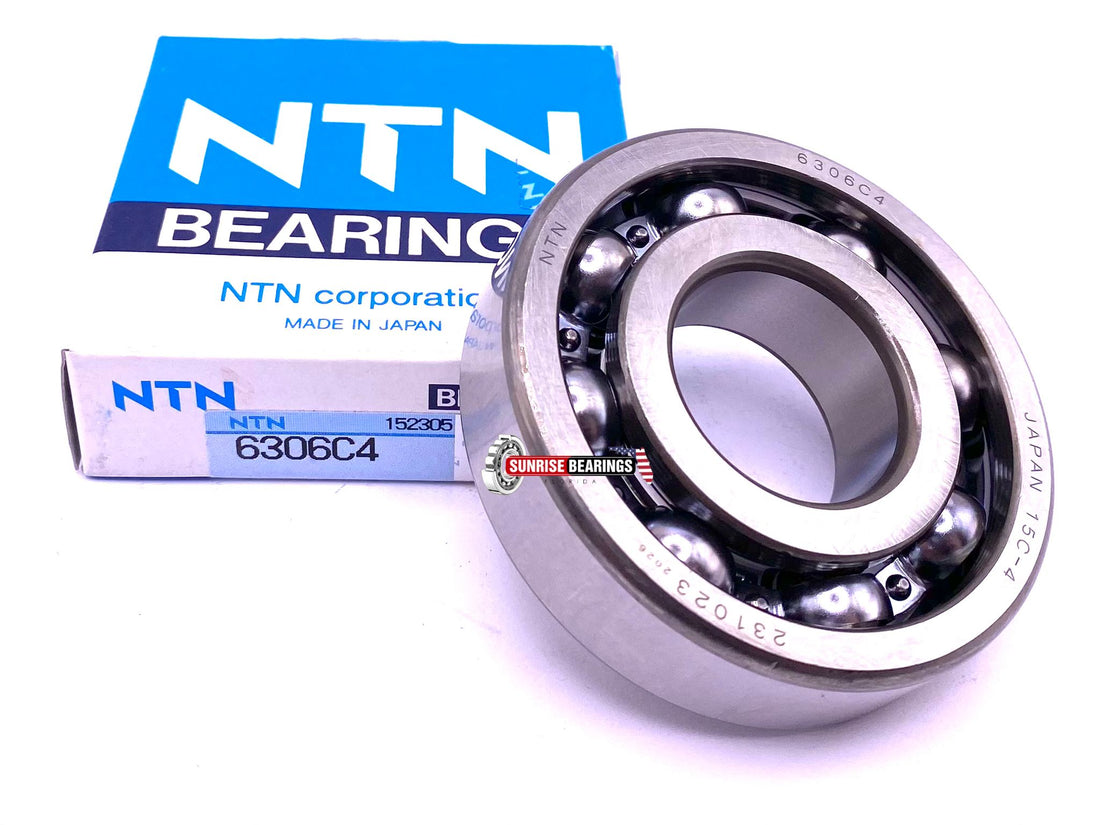 NTN Japan 6306 C4 Deep Groove Ball Bearing, Open, No Seals 30x72x19 mm