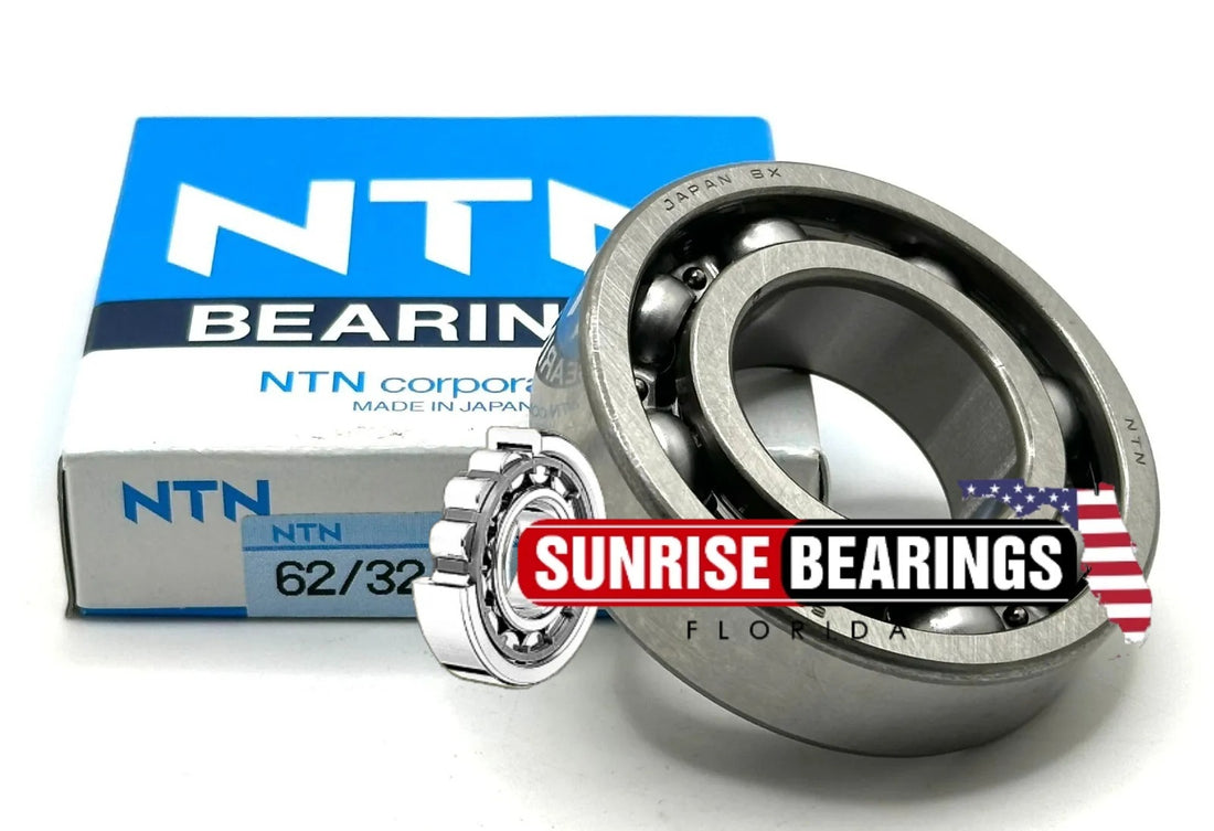 NTN  Japan 62/32 Deep Groove Ball Bearing, Open Type, No Seals 32X65X17 mm