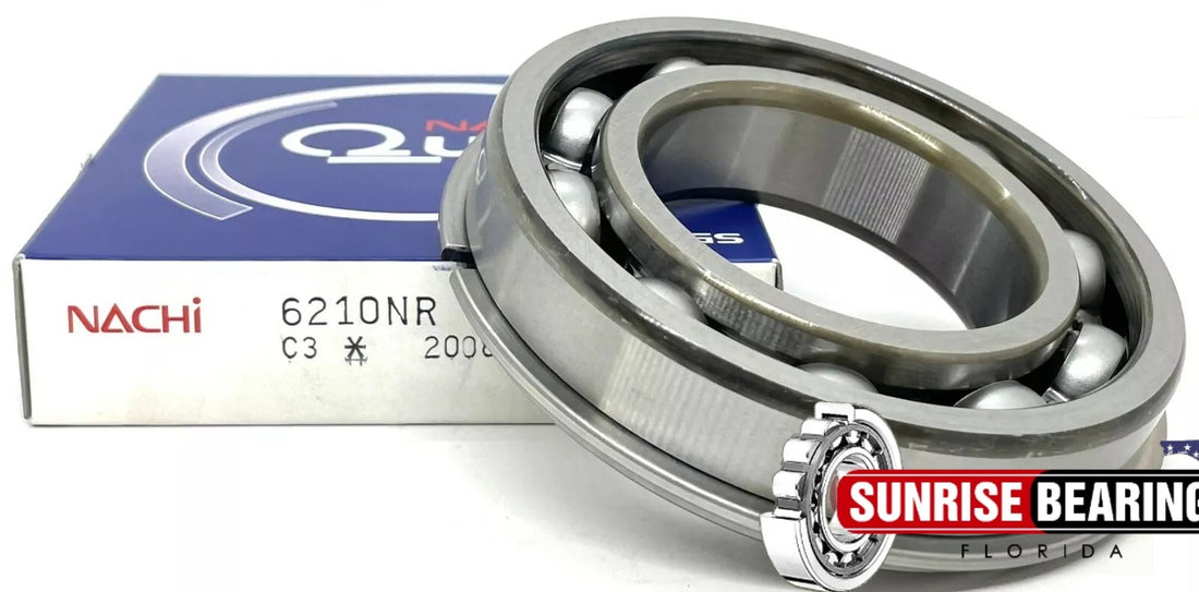 NACHI JAPAN 6210 NR BALL BEARING, OPEN TYPE, NO SEALS + SNAP RING 50x90x20 mm