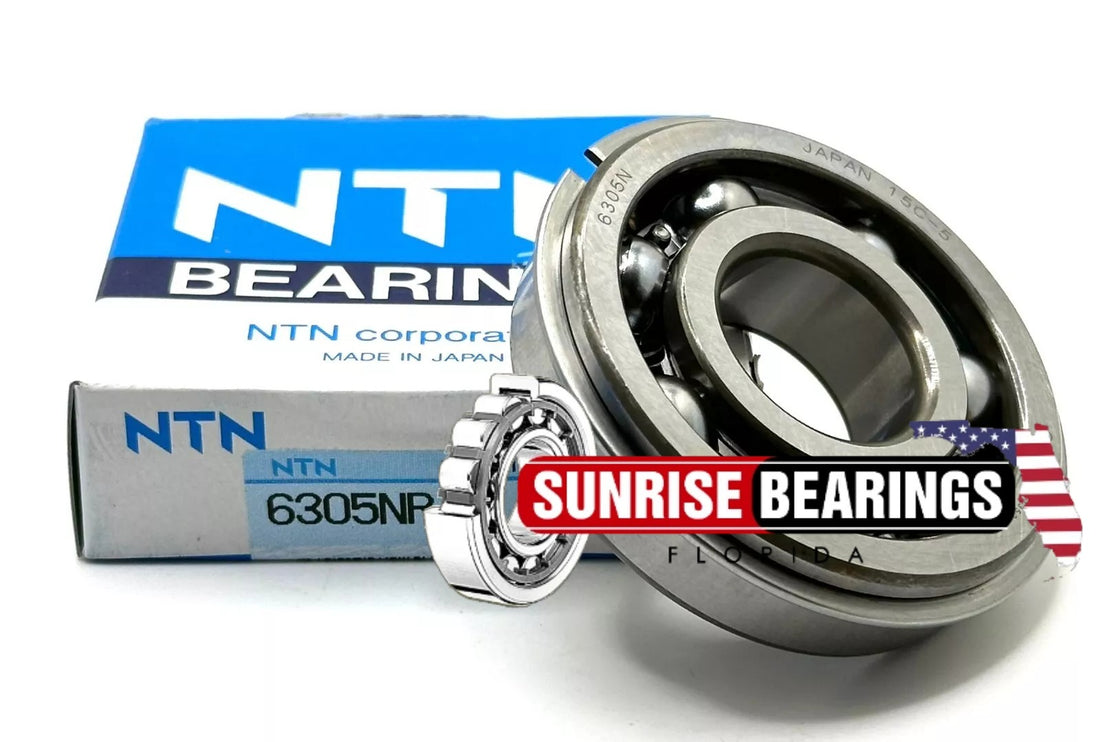 NTN  Japan 6305 Nr Deep Groove Ball Bearing, Open, No Seals +Snap Ring 25X62X17 mm
