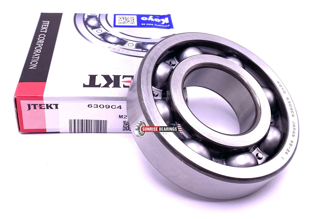KOYO Japan 6309 C4 Deep Groove Ball Bearing, Open, No Seals 45x100x25 mm