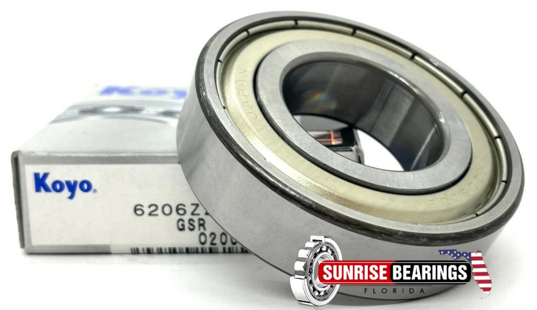 KOYO Japan 6206 ZZ Deep Groove Ball Bearing, Metal Shielded 30x62x16 mm