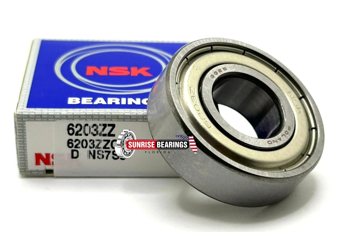 NSK 6203 ZZ C3 Deep Groove Ball Bearing, Metal Shielded 17x40x12 mm