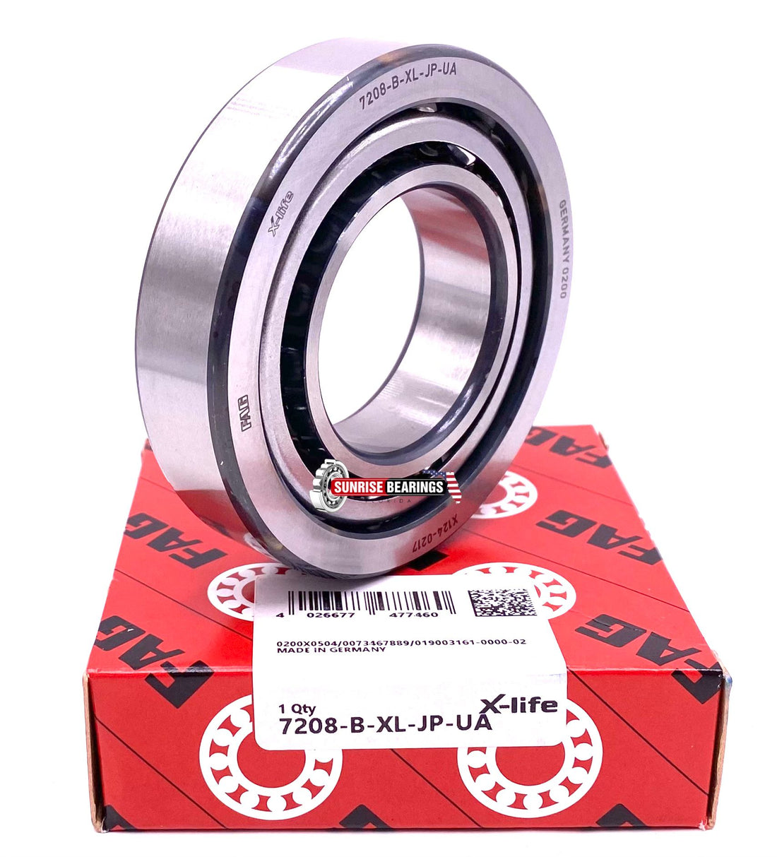 FAG Germany 7208 B XL JP UA Angular Contact Ball Bearing 40x80x18 mm