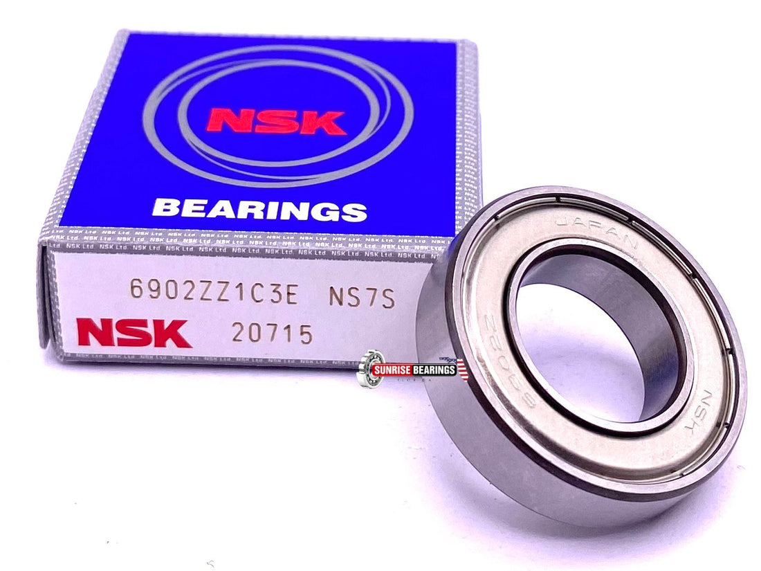 NSK 6902 ZZ C3 Deep Groove Ball Bearing, Metal Shielded 61902-ZZ 15x28x7 mm