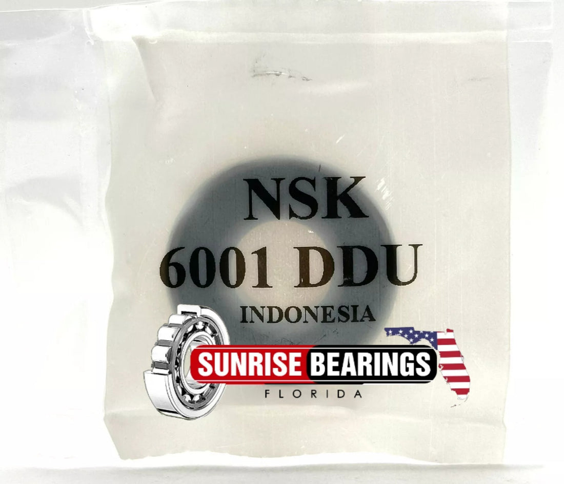 NSK 6001 DDU DEEP GROOVE BALL BEARING, RUBBER SEALED 12x28x8 mm 6001 2RS NO BOX