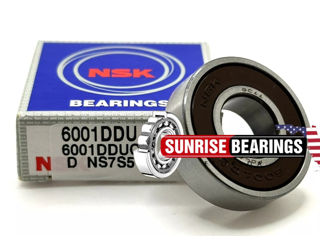 NSK 6001 DDU DEEP GROOVE BALL BEARING, RUBBER SEALED 12x28x8 mm 6001 2RS