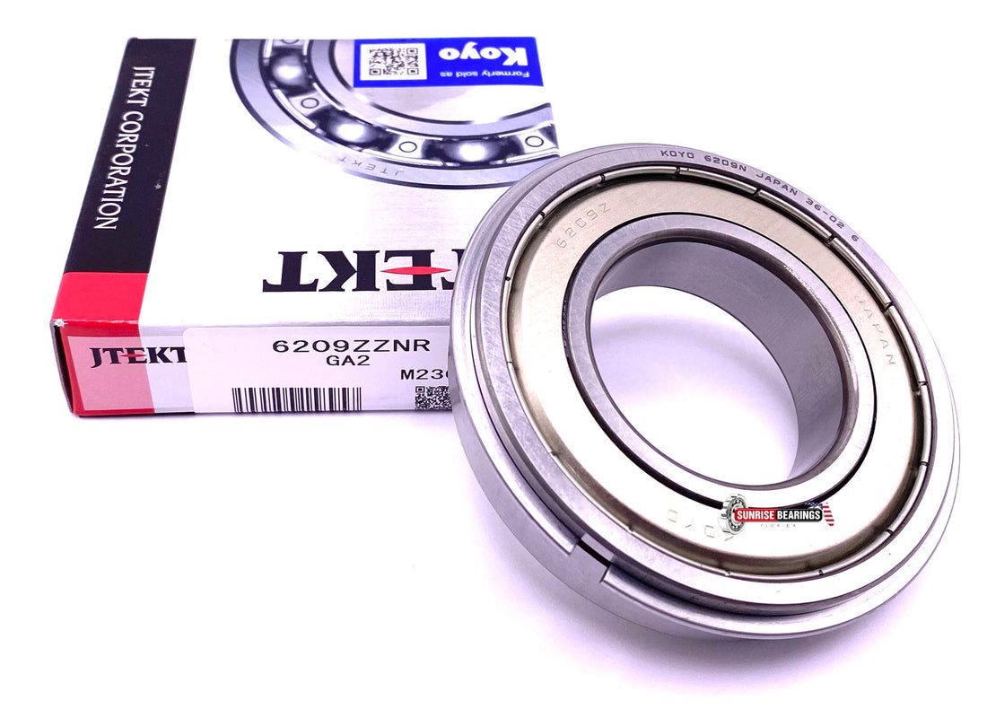 KOYO Japan 6209 ZZ NR Ball Bearing, Metal Shielded + Snap Ring 45x85x19 mm