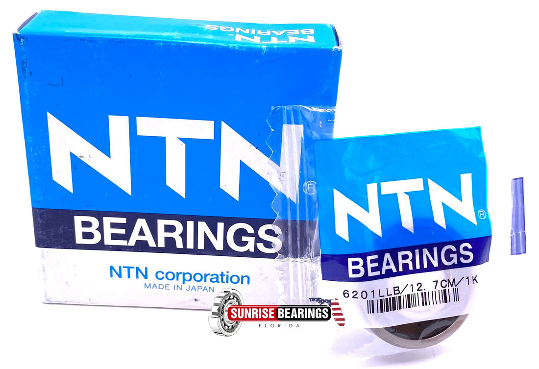 NTN JAPAN 6201 LLB 12.7 BALL BEARING, RUBBER SEALED 6201 2RS 1/2" 12.7x32x10 mm