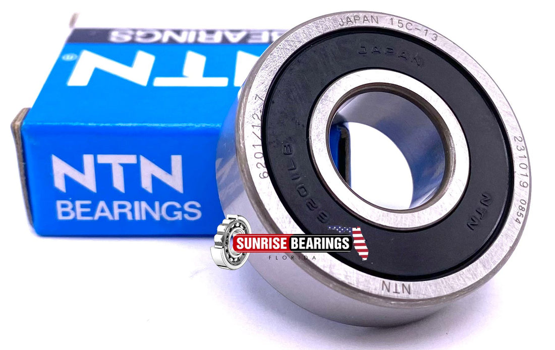 NTN JAPAN 6201 LLB 12.7 BALL BEARING, RUBBER SEALED 6201 2RS 1/2" 12.7x32x10 mm