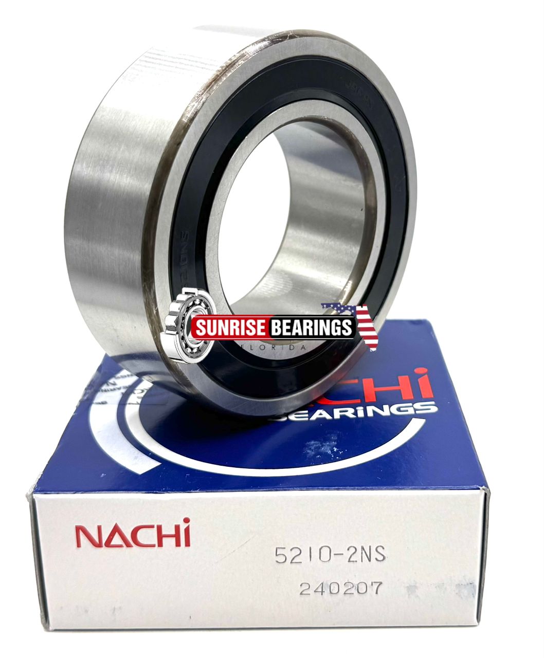 NACHI 5210 2NS Angular Contact Ball Bearing, Rubber Sealed 5210