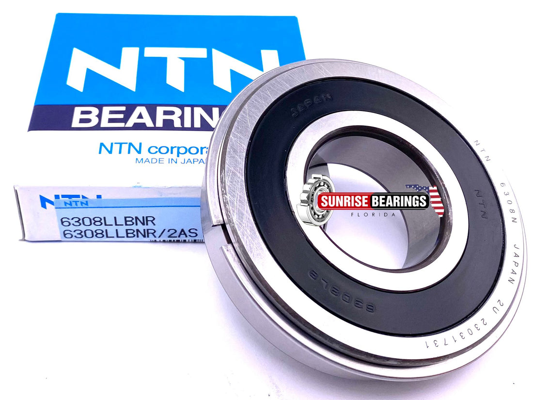 Ntn Japan 6308Llb Nr Ball Bearing Non Contact Rubber Sealed+Snap Ring 40X90X23 mm