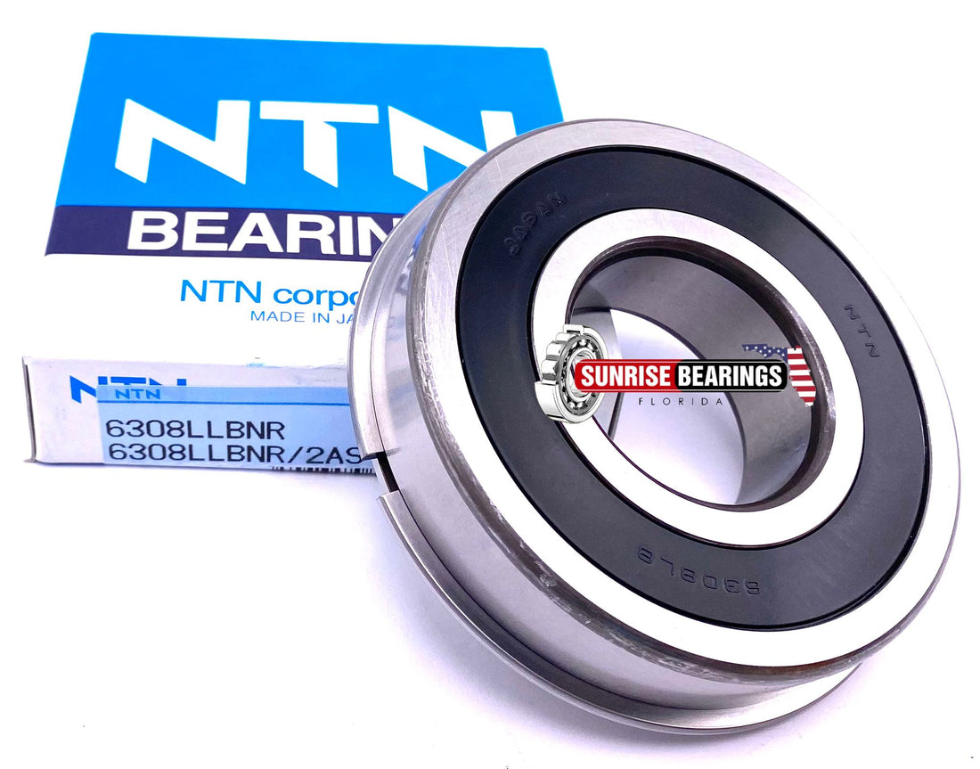 Ntn Japan 6308Llb Nr Ball Bearing Non Contact Rubber Sealed+Snap Ring 40X90X23 mm
