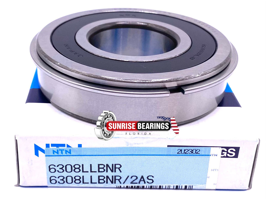 Ntn Japan 6308Llb Nr Ball Bearing Non Contact Rubber Sealed+Snap Ring 40X90X23 mm