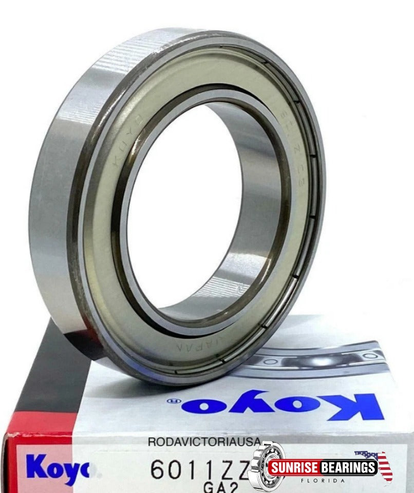 KOYO Japan 6011 ZZ Deep Groove Ball Bearing, Metal Shielded 55x90x18 mm