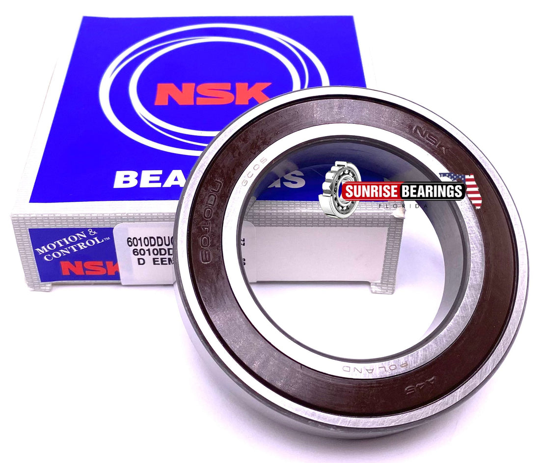 NSK 6010 Ddu C3 Deep Groove Ball Bearing, Rubber Sealed 6010-2Rs 50X80X16 mm