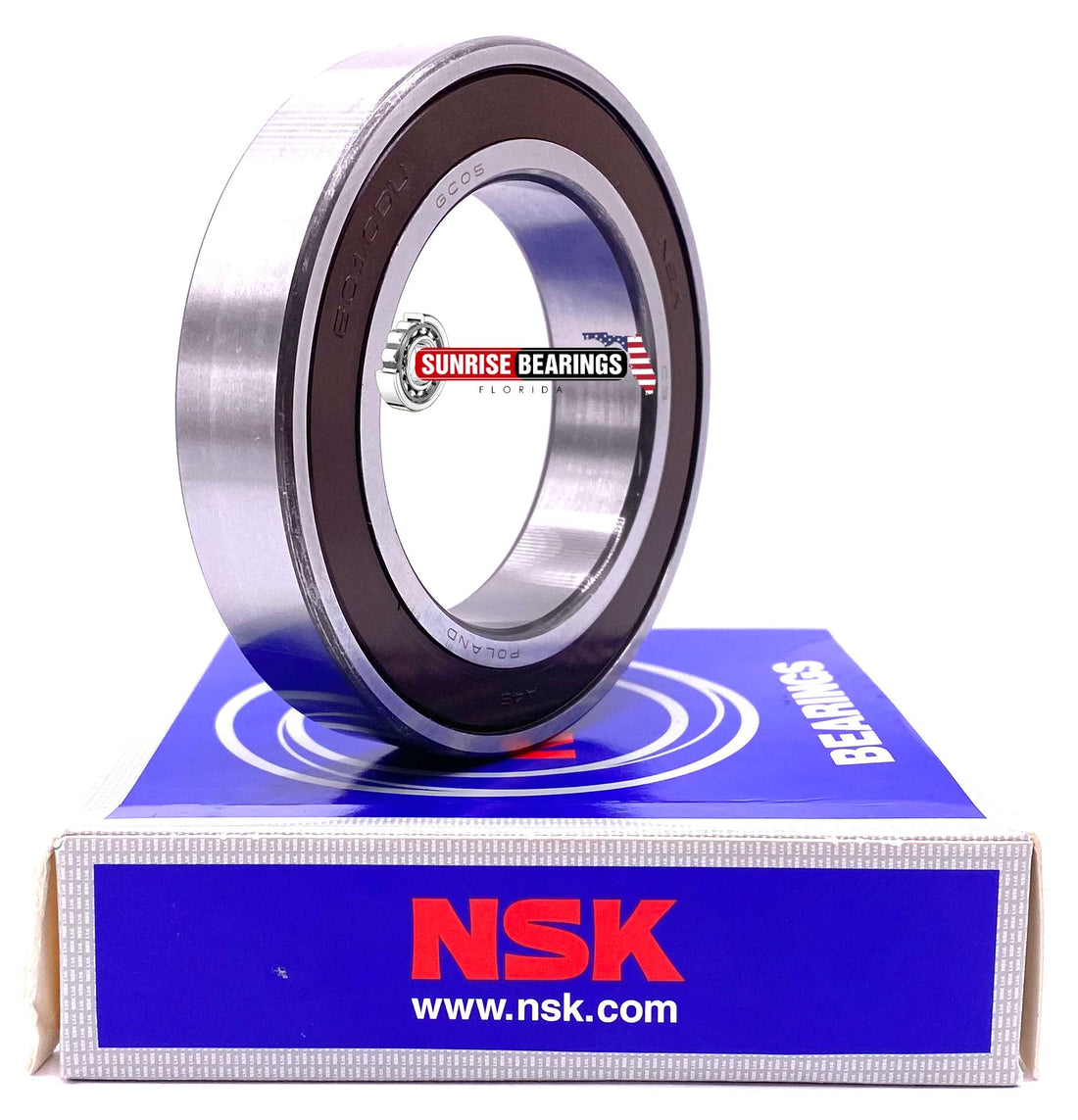 NSK 6010 Ddu C3 Deep Groove Ball Bearing, Rubber Sealed 6010-2Rs 50X80X16 mm