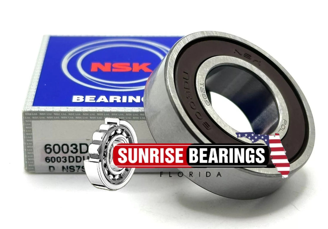 NSK  6003 DDU Deep Groove Ball Bearing, Rubber Sealed 6003 2RS  17x35x10 mm
