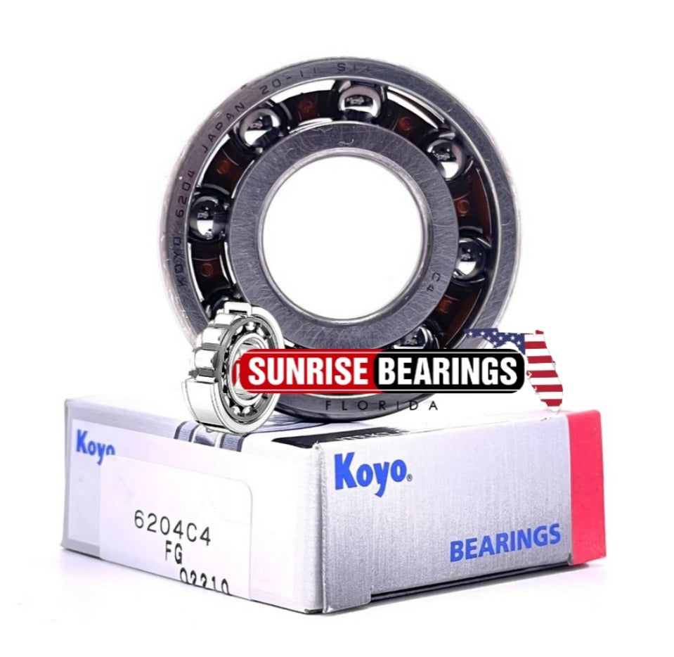 KOYO Japan 6204 C4 Ball Bearing, Metal Shielded, OPEN ONE SIDE 20x47x14 mm