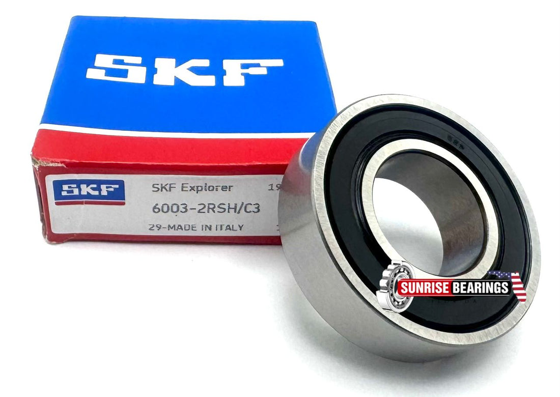 SKF Italy  6003 2RSH C3 Deep Groove Ball Bearing, Rubber Sealed 17x35x10 mm