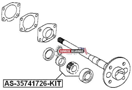 FEBEST B35-188 Rear Axle Shaft Bearing for TOYOTA 04421-58010 35x74x17/26 mm
