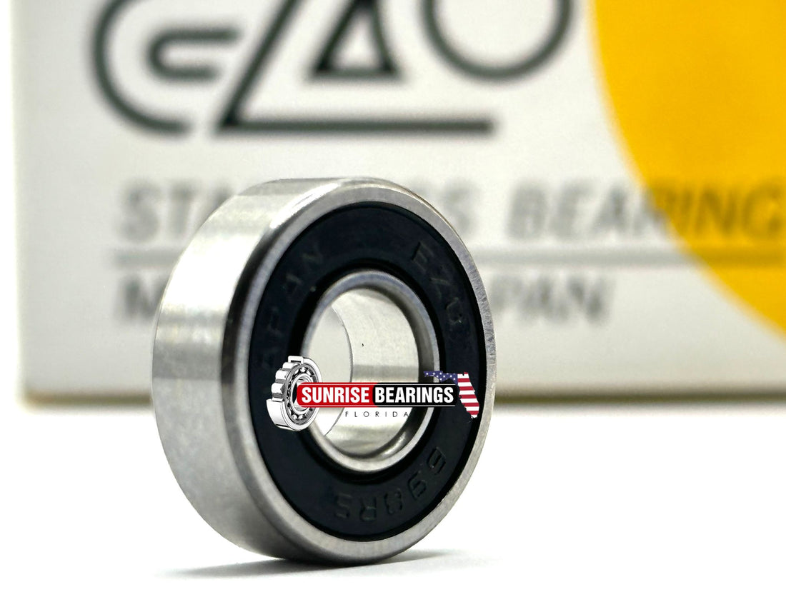 EZO JAPAN 698 2RS DEEP GROOVE BALL BEARING, RUBBER SEALED 619/8 8x19x6 mm