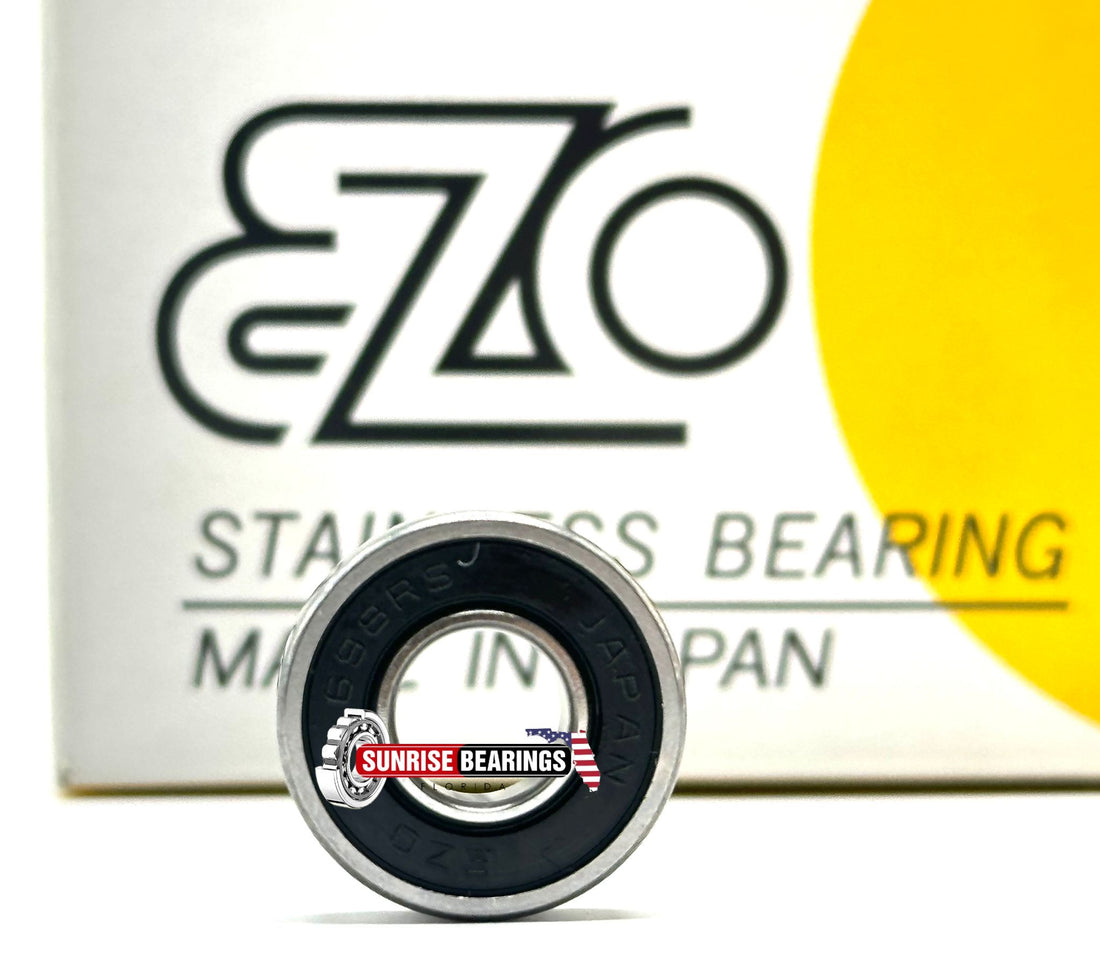 EZO JAPAN 698 2RS DEEP GROOVE BALL BEARING, RUBBER SEALED 619/8 8x19x6 mm