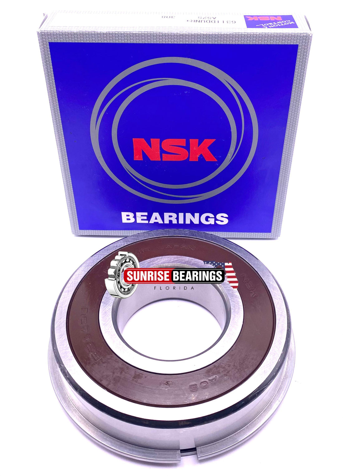 NSK Japan 6311 DDU NR Ball Bearing, Rubber Sealed + Snap Ring 6311 2RS NR 55x120x29 mm