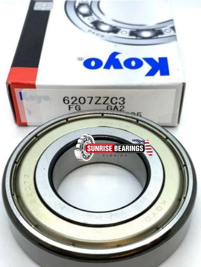 KOYO Japan 6207 ZZ C3 Deep Groove Ball Bearing, Metal Shielded 35x72x17 mm