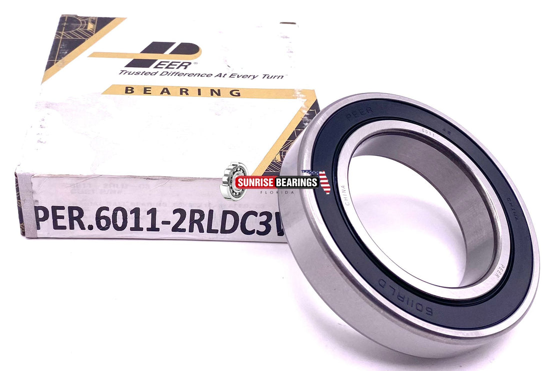 PEER 6011 2RS C3 DEEP GROOVE Ball BEARING, RUBBER SEALED 55x90x18 mm