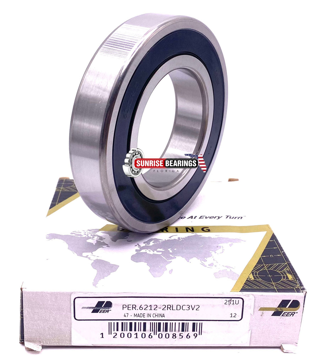 PEER 6212 2RS C3 DEEP GROOVE Ball BEARING, Rubber Sealed 65x100x18 mm
