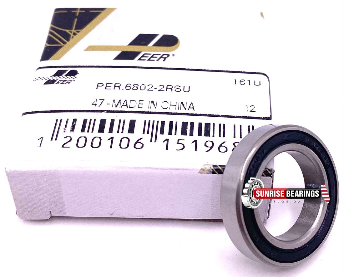 PEER 6802 2RS BALL BEARING, Rubber Sealed 61802 2rs 6802DD 6802 LLU 15x24x5 mm