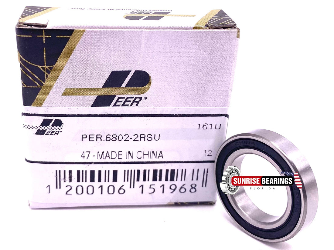 PEER 6802 2RS BALL BEARING, Rubber Sealed 61802 2rs 6802DD 6802 LLU 15x24x5 mm
