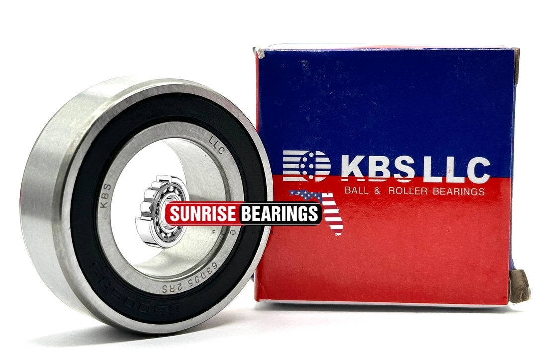 KBS 63005 2RS DEEP GROOVE BALL BEARING, RUBBER SEALED 25x47x16 mm