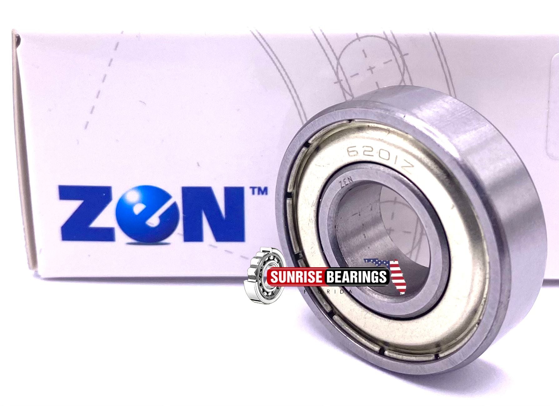ZEN 6201-13 ZZ Ball Bearing Metal Shielded, SPECIAL BORE 13 mm
