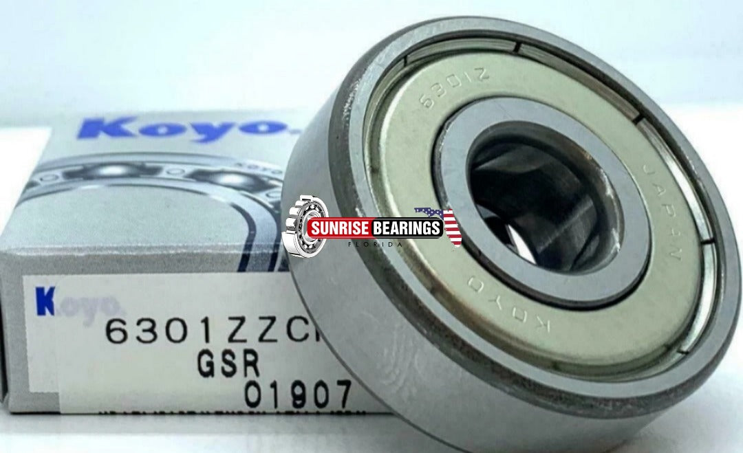 KOYO 6301 ZZ Deep Groove Ball Bearing, Metal Shielded  12x37x12 mm