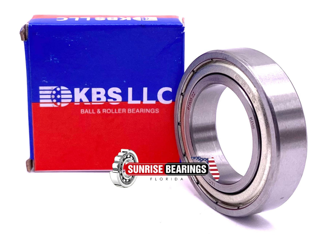 KBS 61905 ZZ Deep Groove Ball Bearing, Metal Shielded 6905 2Z 25x42x9 mm