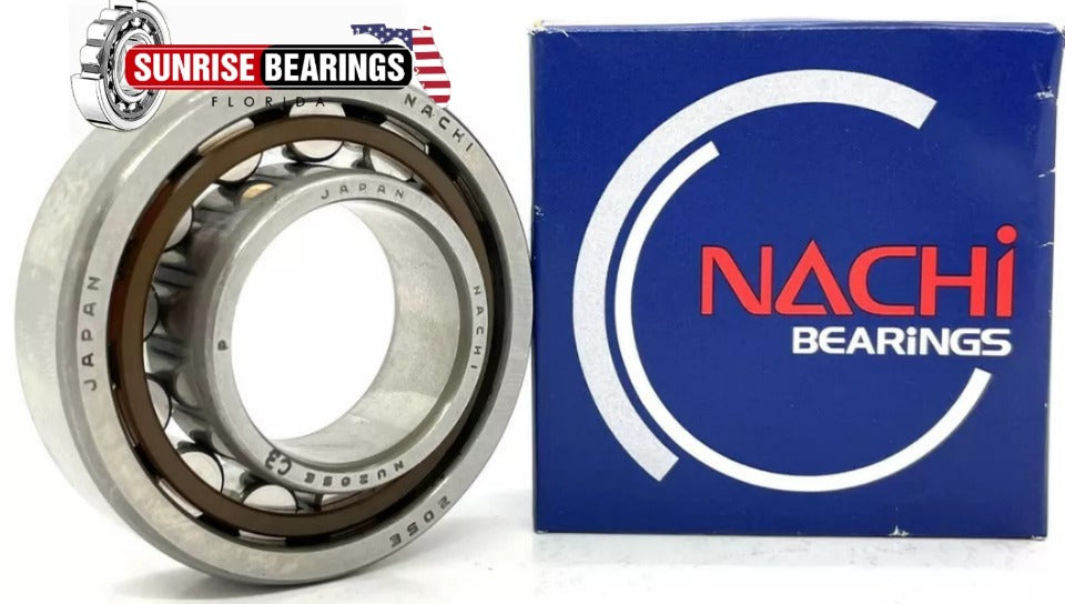 Nachi Japan NU205EG C3 Cylindrical Roller Bearing 25x52x15 mm