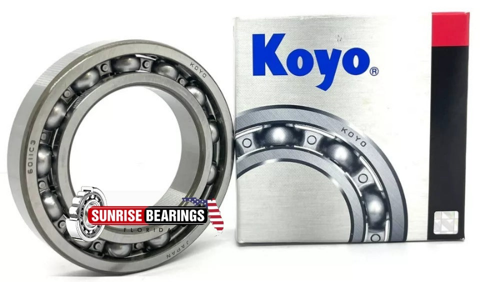 KOYO Japan 6011 Deep Groove Ball Bearing, Open Type, No Seals 55x90x18 mm