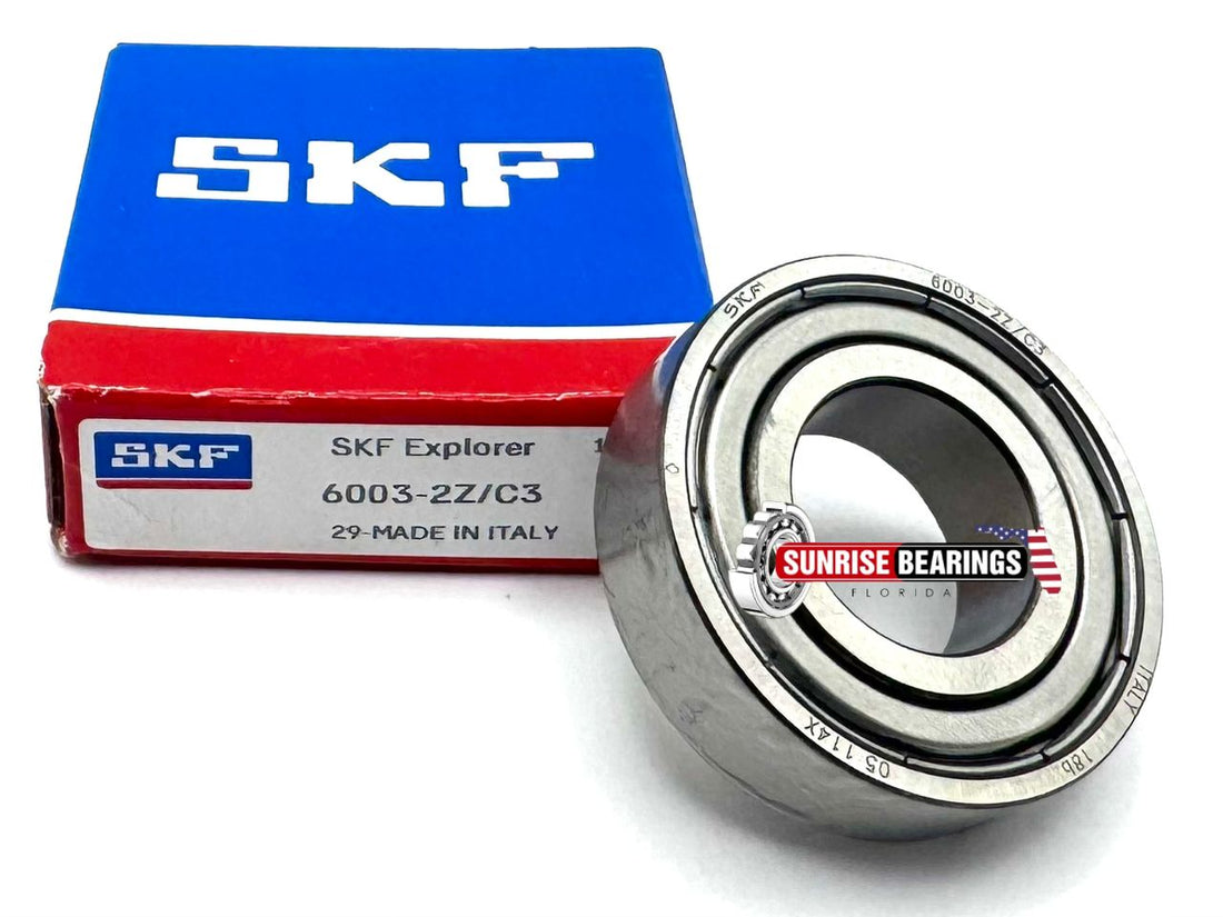 SKF  6003  ZZ C3 Deep Groove Ball Bearing, Metal Shielded 17x35x10 mm