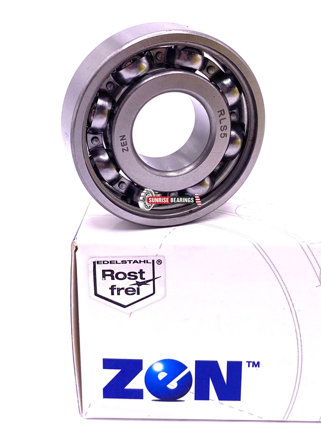 ZEN RLS5 Deep Groove Ball Bearing, Open Type, No seals 5/8" x 1.9/16" x 7/16