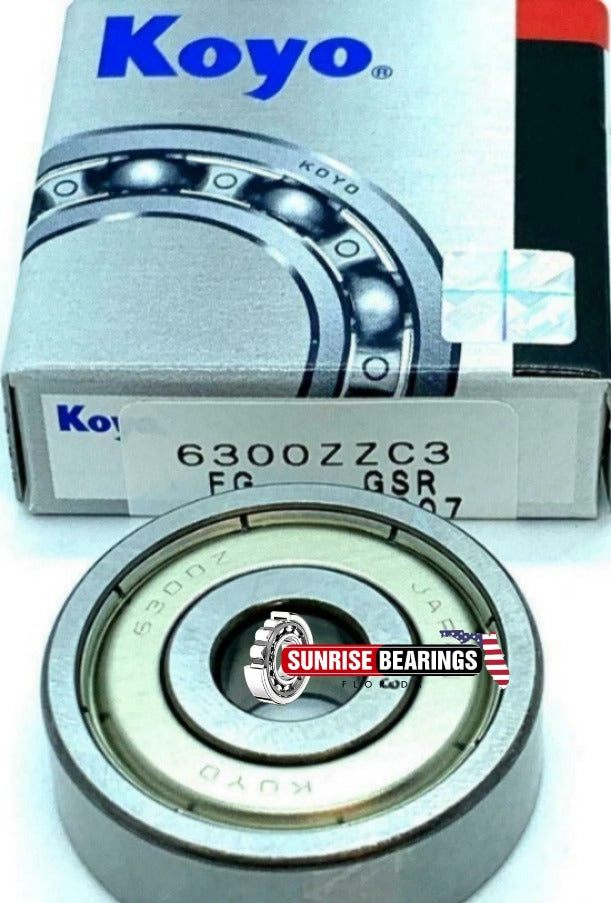 KOYO 6300 ZZ C3 Deep Groove Ball Bearing, Metal Shielded 10x35x11 mm