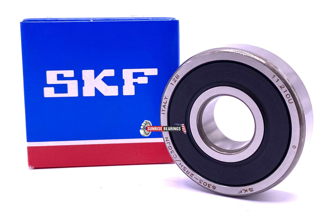 SKF 6303 2RS1 C3 GJN Deep groove Ball Bearing, Rubber Sealed 17x47x14 mm