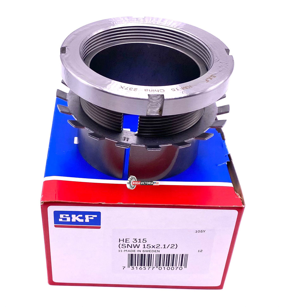SKF HE 315 Adapter Sleeve For Bearing 2-1/2" Shaft Size, Used With 1200K, 1300K, 2200K and 6300K Series Ball Bearings, 20300K, 21300K and 22200K HE315 63.5x75x55 mm