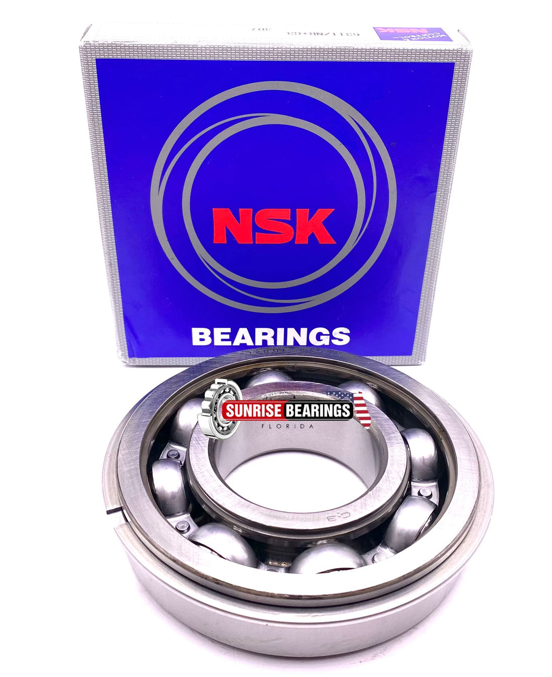 NSK 6311 Z NR Ball Bearing, Metal Shielded One Side + Snap Ring 55x120x29 mm